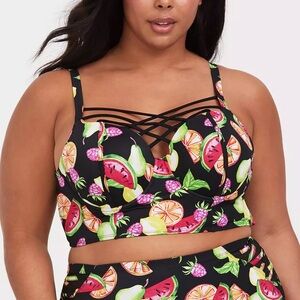 Torrid Tropical Print Bikini Top Size 1F